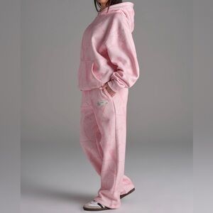 Comfrt Pink Camo Hoodie and Straight Leg Sweatpants Set M